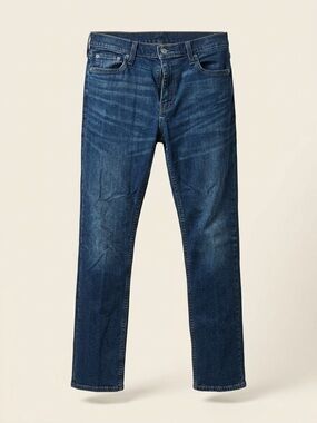 Hollister Men's Slim Straight Jeans in Indigo Blue